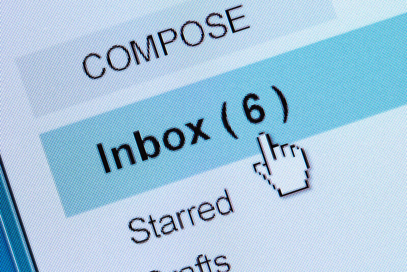 A photo of the inbox button in an email system