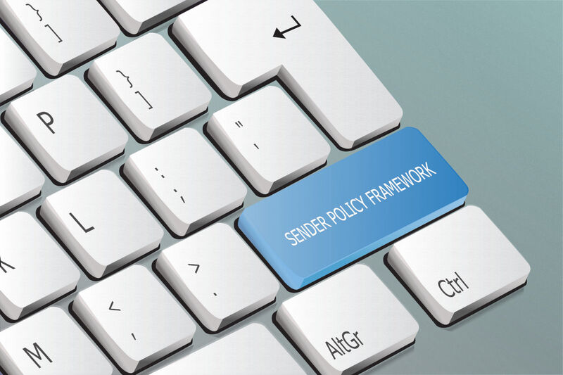 Sender Policy Framework written on the keyboard button