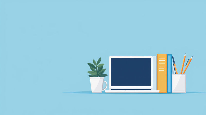 A graphic showing a computer and pencils as if designing a personalized email footer