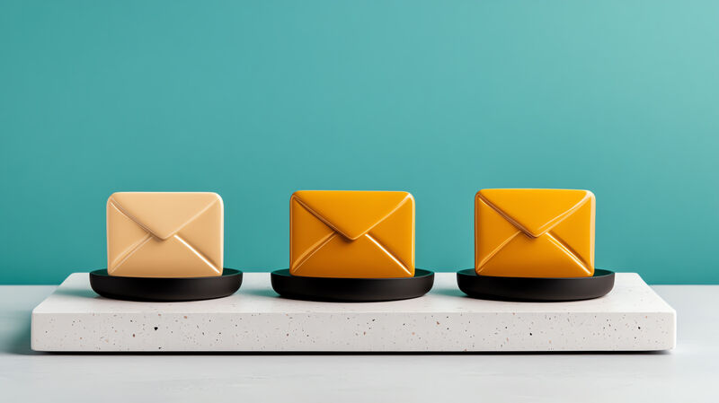 Graphic showing different envelopes segmented into different colors