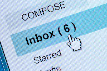 A photo of the inbox button in an email system