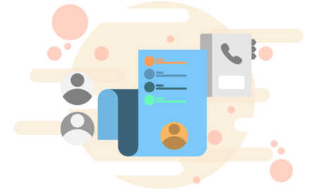 A graphic showing various contact lists