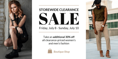 An image showing an email template for sales and discounts emails
