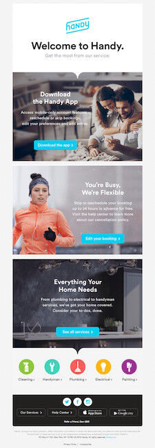 Screenshot of Handy email newsletter