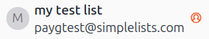 Screenshot displaying how sender details are shown when set to show in header only