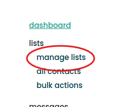 An image showing the new manage lists menu