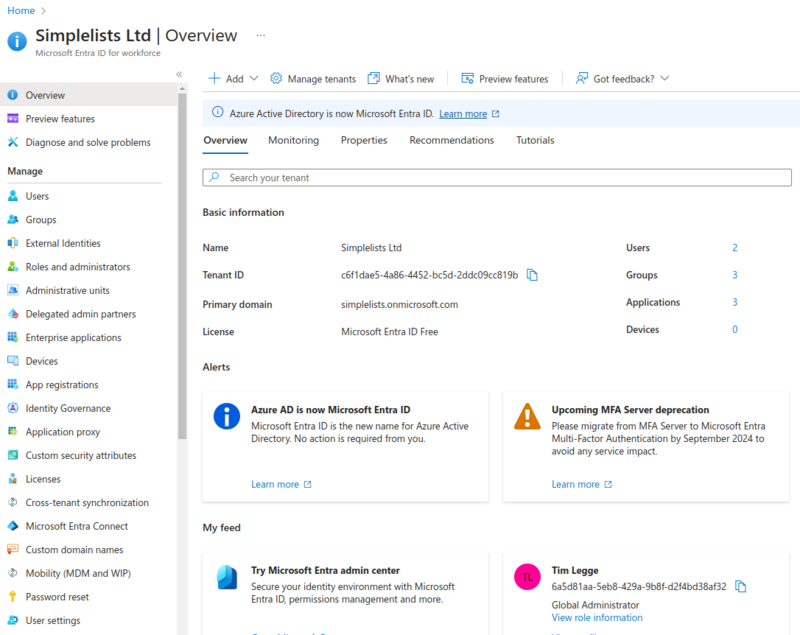 Manage Entra ID