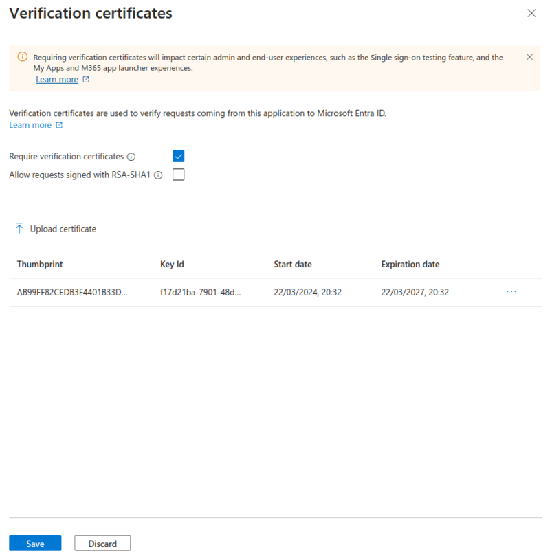 Close the Verification Certificate page