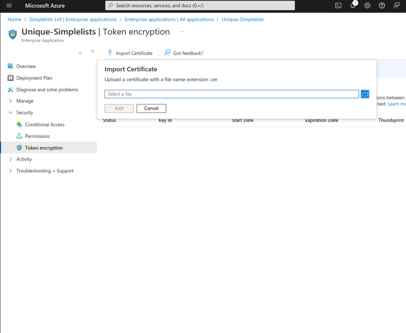 Ipmort the encryption certificate
