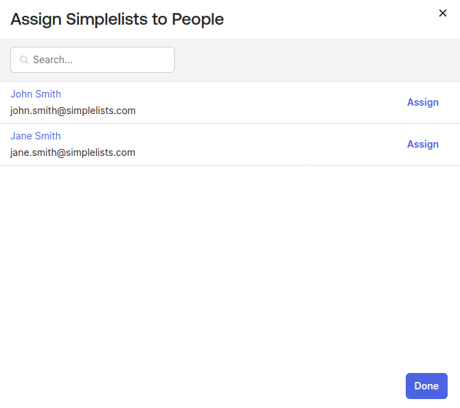 Shows assigning people to the SAML application