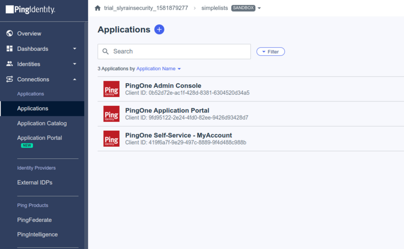 Shows the Applications menu selected