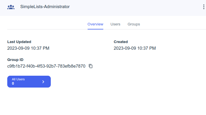 Shows page to add users to the group
