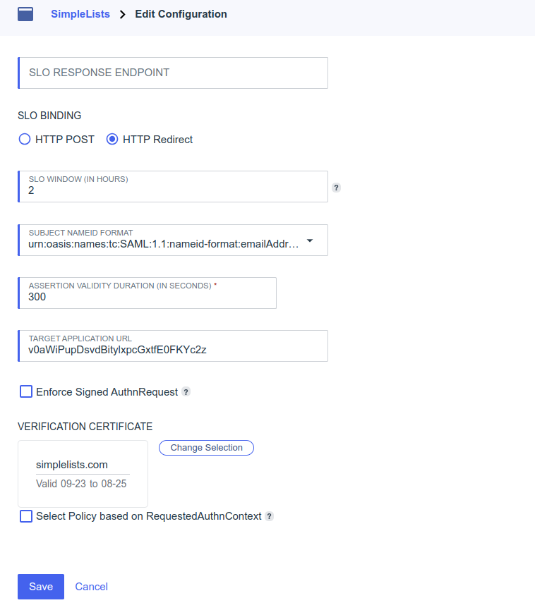 Shows the SAML Authentication for Relay State