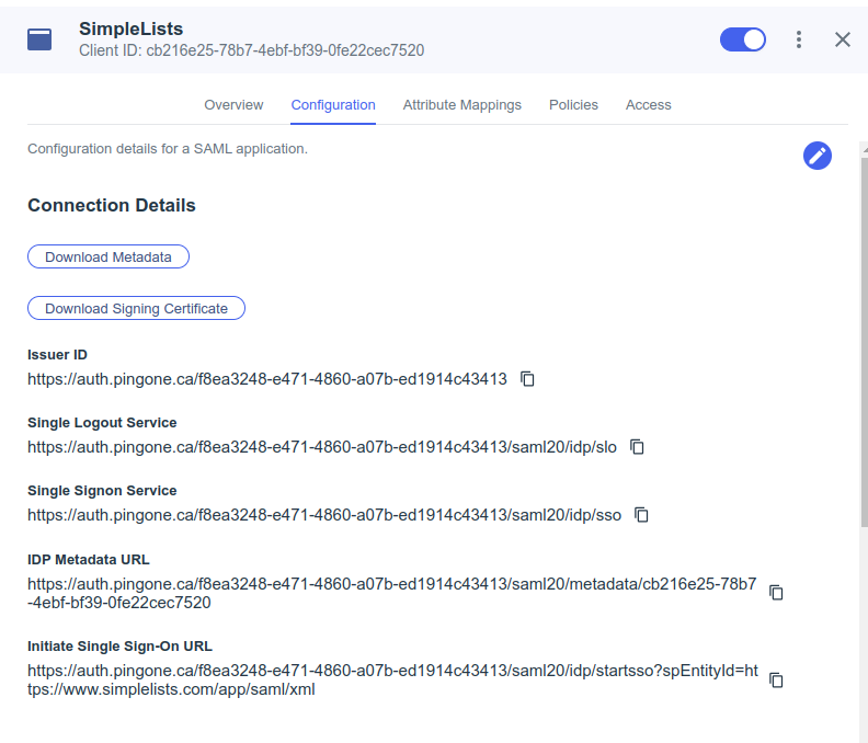 Show Edit Application page